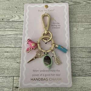 True To Form Key Chain Hair Dresser Stylist Tools Scissors Comb Dryer Charm New